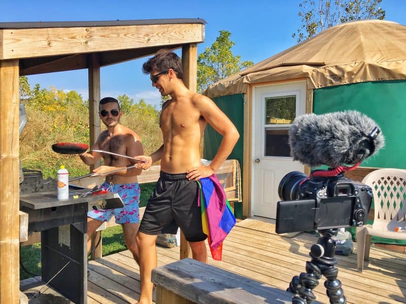 gays cooking BBQ